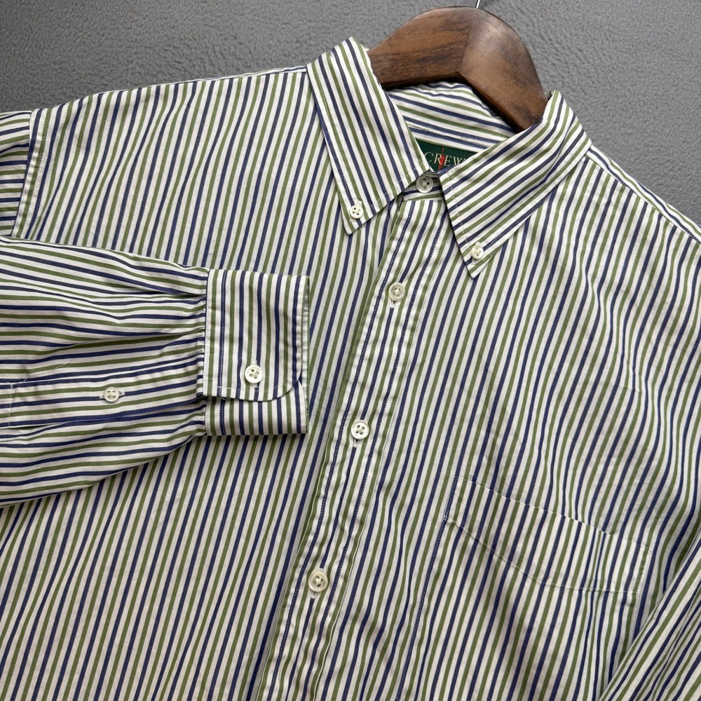 J.Crew Striped Button Down Shirt Mens 16-34 Multicolor Cotton Oxford Casual Prep